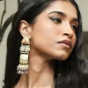 Garima Grey Meenakari Earrings