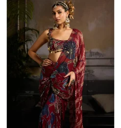 Garnet Glow Sari Set