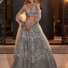 Glory Grey Embroidered Organza Lehenga Set