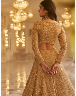 Gold Pearl Lehenga Set