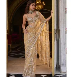 Gold Sequin Sari