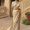 Gold Tissue & Georgette Sari Set