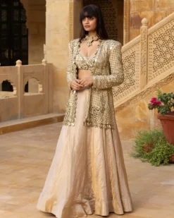 Gold Tissue Skirt Set