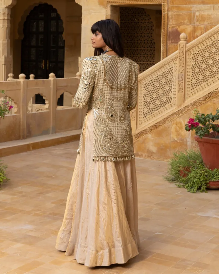 Gold Tissue Skirt Set