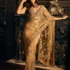 Gold Tulle Sari Set