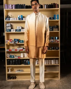 Gold Yaara Open Bandi With Matching Kurta Pajama Set