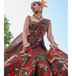 Golden Harvest Draped Sari Set