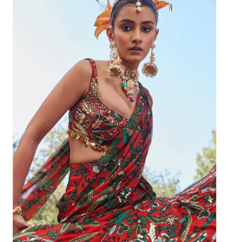 Golden Harvest Draped Sari Set