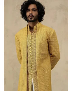 Golden Hour Jaal Luppi Button Kurta Set