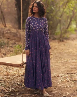 Grape Harlow Anarkali Set