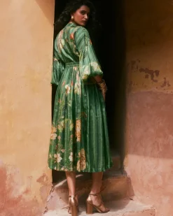 Green Floral Flowy Dress