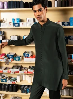 Green Sheher Kurta Pajama Set