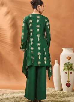 Green Traveller'S Palm Tunic Set