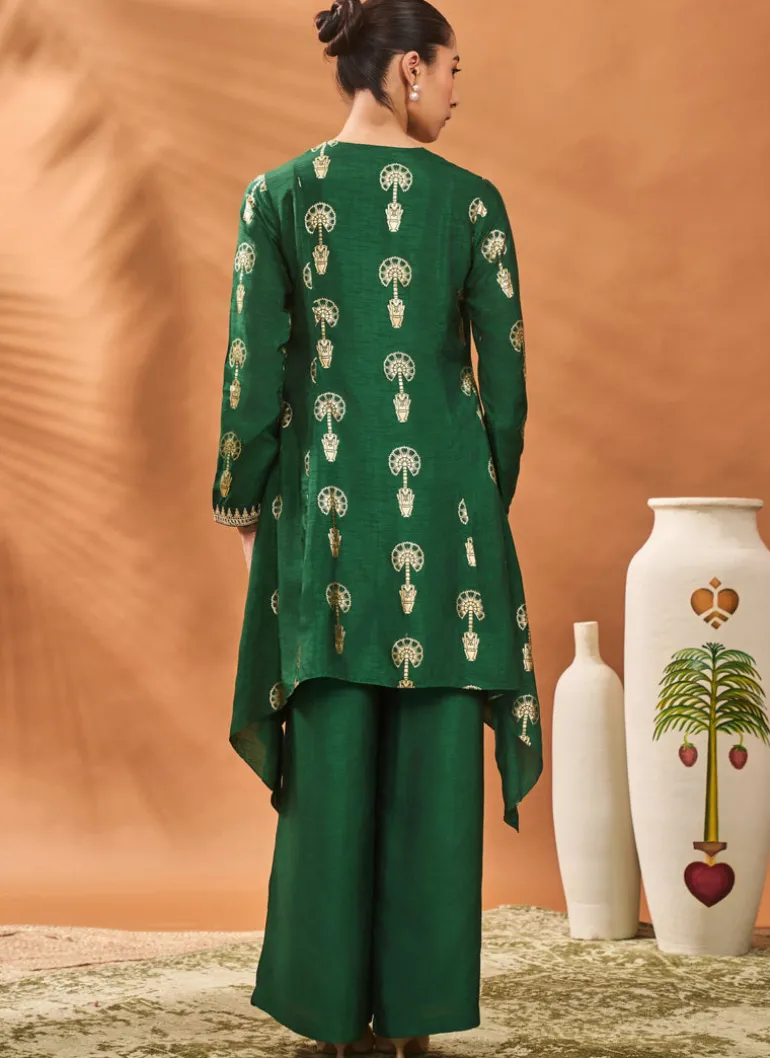 Green Traveller'S Palm Tunic Set