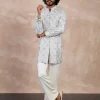 Grey & Ivory Dice Full Lupi Button Kurta Set