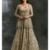 Grey Sequin Organza Lehenga With Peplum Work Blouse
