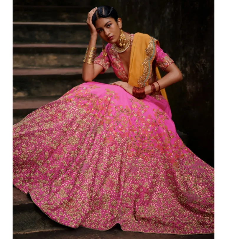 Gutha Phool Lehenga Set