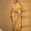 Haldi Yellow Sunaina Wrinkled Tissue Sari