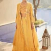 Haldi Yellow Venetian Tripitaka Lehenga Set