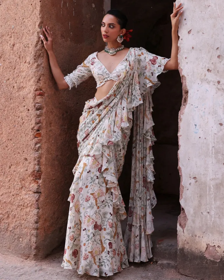 Hayami Pre- Draped Sari Set