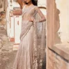 Hecate Dusty Ivory Shimmer Tulle Bridal Lehenga Sari