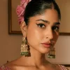Hema Green Kundan Earrings
