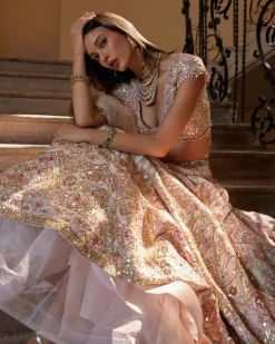 Ice Pink Mirror Lehenga Set
