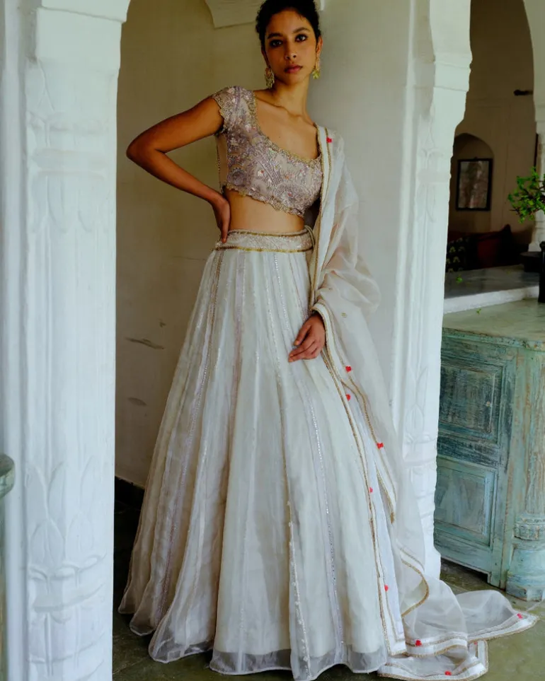 Ivory & Blush Lehenga Set
