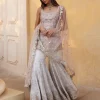 Ivory And Rose Pink Mirror Gharara Set