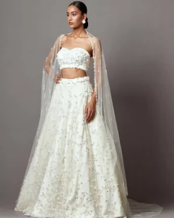Ivory Bellflower Lehenga Set