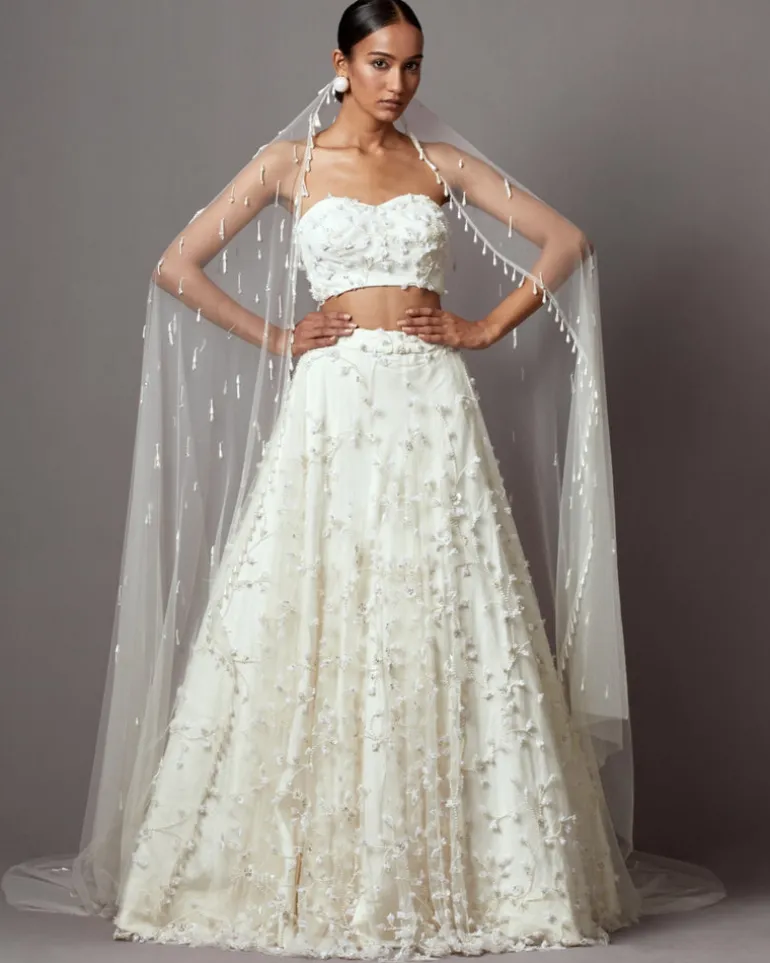 Ivory Bellflower Lehenga Set