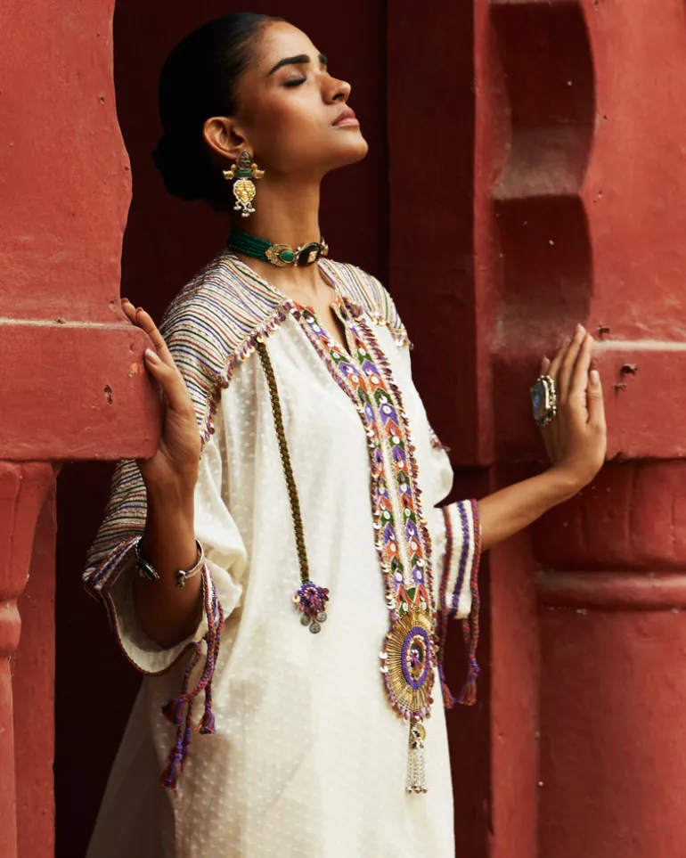 Ivory Breezy Kaftan Kurta Set