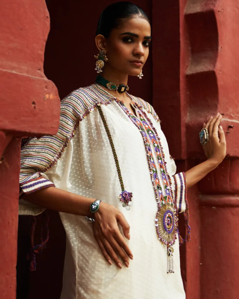 Ivory Breezy Kaftan Kurta Set