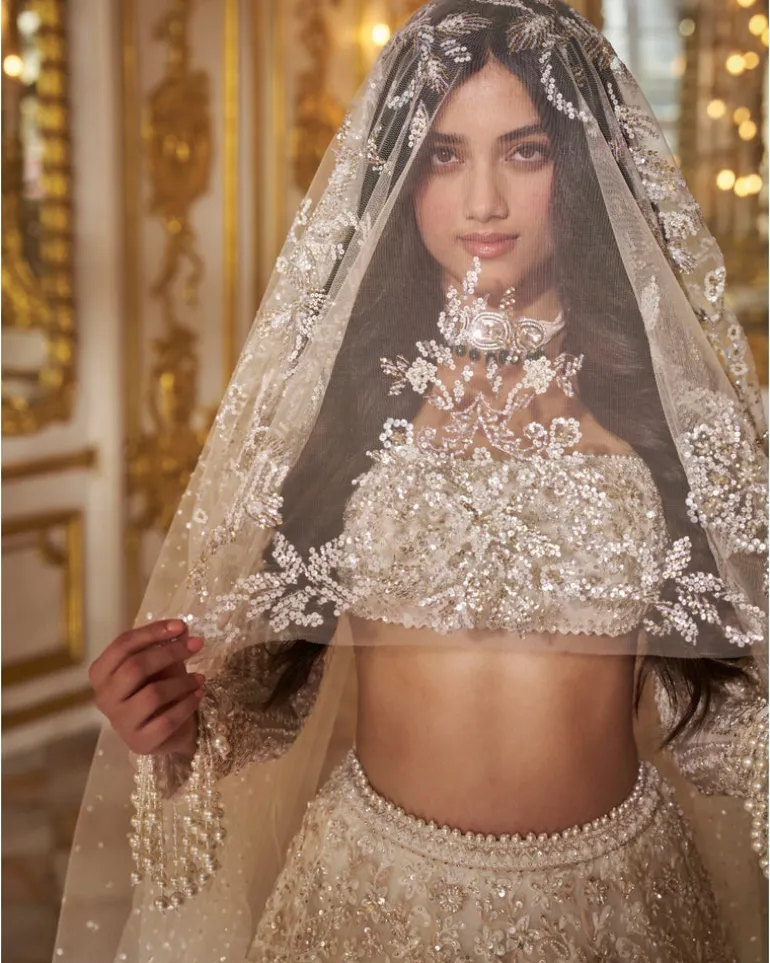 Ivory Floral Lehenga Set