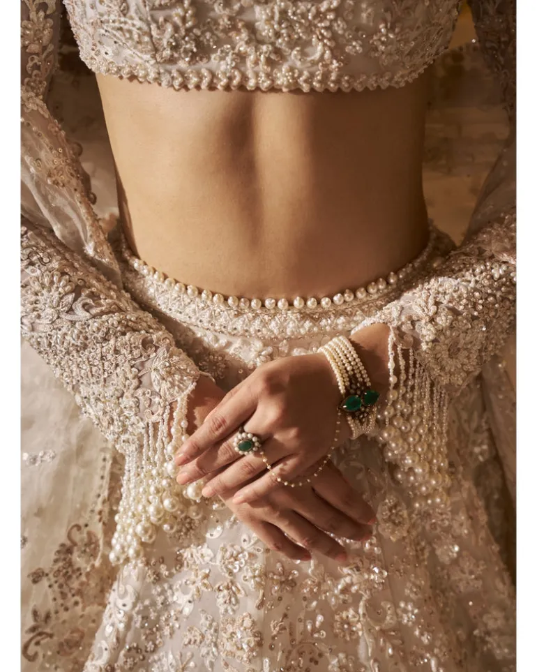 Ivory Floral Lehenga Set