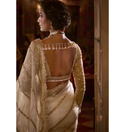 Ivory Gold Gota Patti Sari