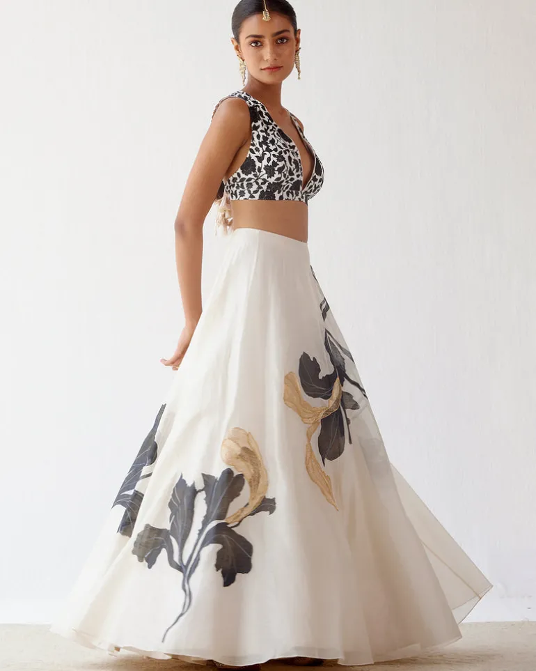 Ivory Hand Painted Lehenga Set