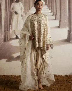 Ivory High-Low Style Kurta