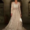 Ivory Kalidar With Voluminous Crushed Silk Lehenga Set