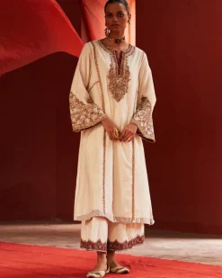 Ivory Long Anarkali Set