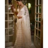 Ivory Organza Sequin Sari