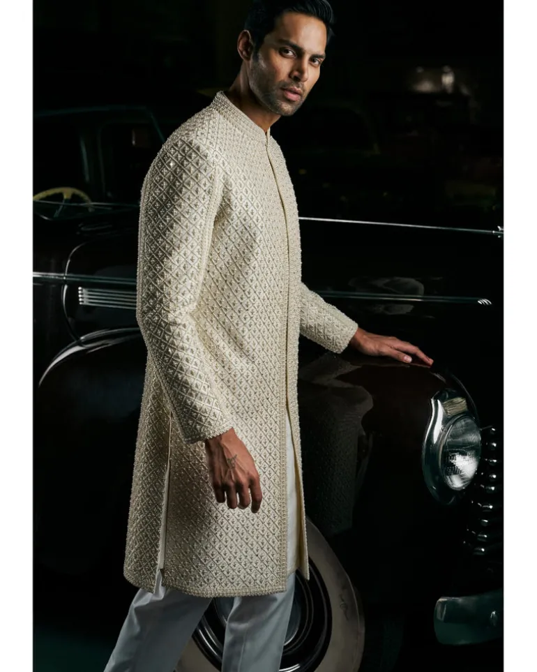 Ivory Pearl Sherwani Set