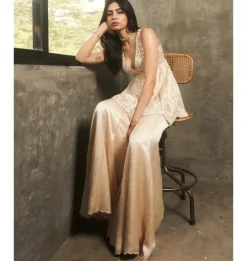 Ivory Sequined Sharara Set