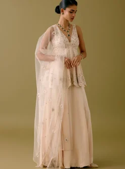 Ivory Sequined Sharara Set