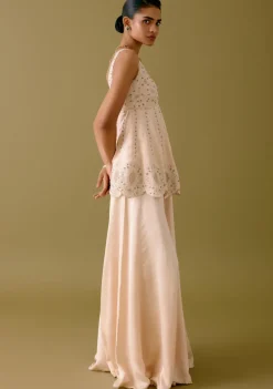 Ivory Sequined Sharara Set