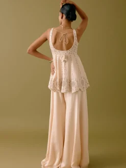 Ivory Sequined Sharara Set