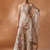 Ivory Sharara And Halter Kurta Set