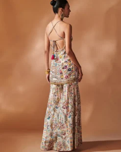 Ivory Sharara And Halter Kurta Set