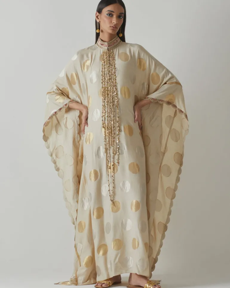 Ivory Silk Weave Kaftan