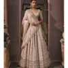 Ivory Thread Work, Sequin And Mirror Work Lehenga Set